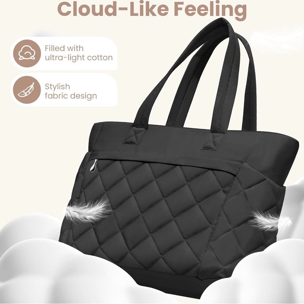 NEW TILYMOL Large Quilted Work Shoulder Tote Bag Ultra Lightweight for Travel - Picture 3 of 9